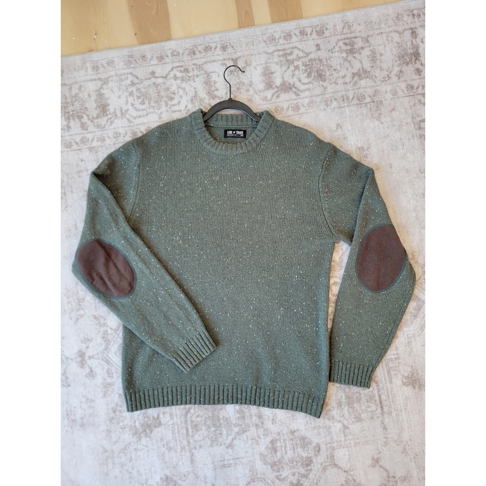 Line of Trade Wool Blend Sweater with Elbow Patches – Men's Large